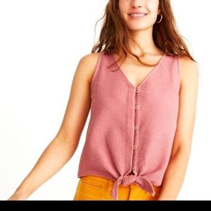 Madewell size XS mauve button front top with tie
